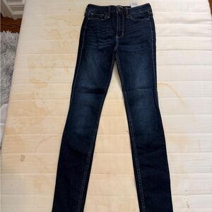 Hollister Women's Deep Blue Skinny Jeans